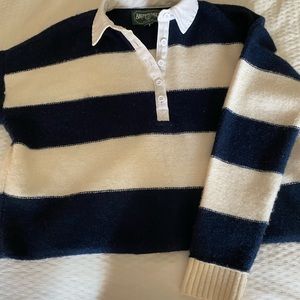 American eagle striped polo sweater
